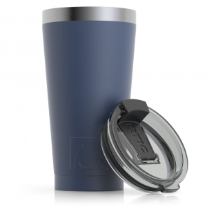 RTIC 16oz Pint Tumbler, Navy, Matte, Stainless Steel & Vacuum Insulated, Flip-Top Lid