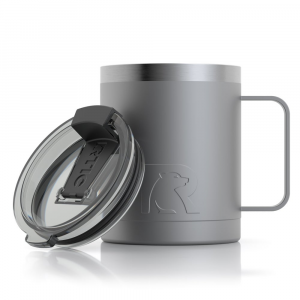 RTIC 12oz Coffee Mug, Graphite, Matte, Stainless Steel & Vacuum Insulated, Flip-Top Lid