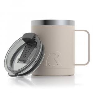 RTIC 12oz Coffee Mug, Beach, Matte, Stainless Steel & Vacuum Insulated, Flip-Top Lid
