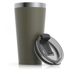 RTIC 16oz Pint Tumbler, Olive, Matte, Stainless Steel & Vacuum Insulated, Flip-Top Lid