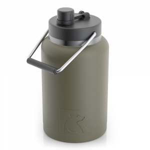 RTIC Half Gallon Jug, Olive, Matte, Stainless Steel & Vacuum Insulated, Flip-Top Lid, Case of 12