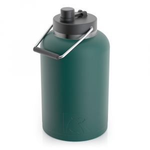 RTIC One Gallon Jug, Forest Green, Matte, Stainless Steel & Vacuum Insulated, Flip-Top Lid, Case of 9