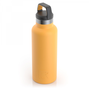 RTIC 16oz Water Bottle, Amber, Matte, Stainless Steel & Vacuum Insulated, Case of 24