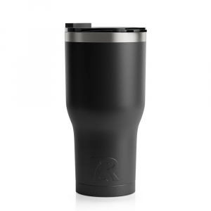 RTIC 30oz Tumbler, Black, Matte, Stainless Steel & Vacuum Insulated, Flip-Top Lid, Case of 30