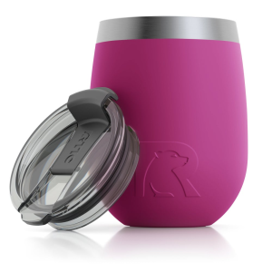 RTIC 10oz Wine Tumbler, Very Berry, Matte, Stainless Steel & Vacuum Insulated, Flip-Top Lid