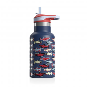 12oz Cub Bottle, Navy Sharks
