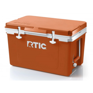 RTIC 52 Quart Ultra-Light Hard Cooler, Dark Orange/White, Lightweight, Heavy Duty Rope Handles, T-Latch Closure