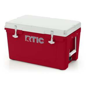 45 QT Ultra-Tough Cooler, Dark Red/White, Heavy Duty Rope Handles, T-Latch Closure