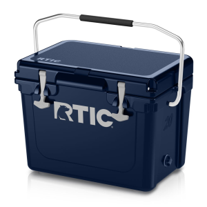 20 QT Ultra-Tough Cooler, Navy, Heavy Duty Stainless Steel Handle, T-Latch Closure