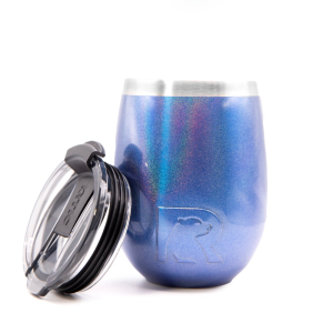 RTIC 10oz Wine Tumbler, Pacific, Glitter, Stainless Steel & Vacuum Insulated, Flip-Top Lid