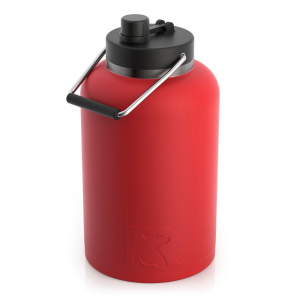 RTIC One Gallon Jug, Flag Red, Matte, Stainless Steel & Vacuum Insulated, Flip-Top Lid, Case of 9