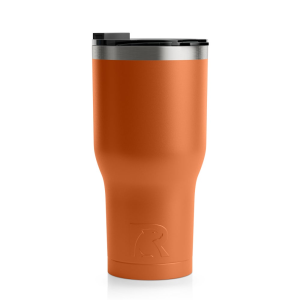 RTIC 30oz Tumbler, Dark Orange, Matte, Stainless Steel & Vacuum Insulated, Flip-Top Lid
