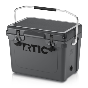 20 QT Ultra-Tough Cooler, Dark Grey, Heavy Duty Stainless Steel Handle, T-Latch Closure