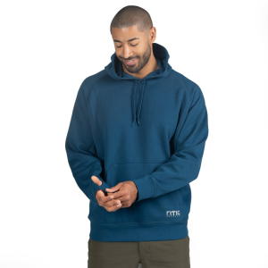 Water-Repellent Pullover Hoodie - Relaxed Fit, Dark Navy, M
