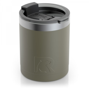RTIC 12oz Lowball Tumbler, Olive, Matte, Stainless Steel & Vacuum Insulated, Flip-Top Lid, Case of 48
