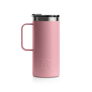 RTIC 16oz Travel Mug, Dusty Rose, Matte, Stainless Steel & Vacuum Insulated, Flip-Top Lid, Case of 24