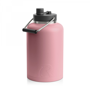 RTIC One Gallon Jug, Dusty Rose, Matte, Stainless Steel & Vacuum Insulated, Flip-Top Lid