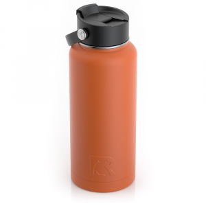 RTIC 32oz Bottle, Dark Orange, Matte, Stainless Steel & Vacuum Insulated, Case of 20