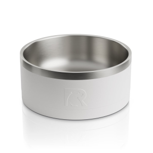 Small 3-In-1 Dog Bowl, White & Dusty Rose, Case of 12