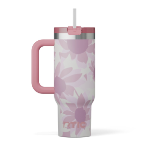 30oz Road Trip Tumbler, Pink Water Lilies