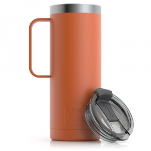 RTIC 20oz Travel Mug, Dark Orange, Matte, Stainless Steel & Vacuum Insulated, Flip-Top Lid, Case of 24