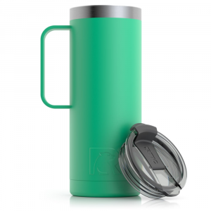 RTIC 20oz Travel Mug, Mint, Matte, Stainless Steel & Vacuum Insulated, Flip-Top Lid, Case of 24