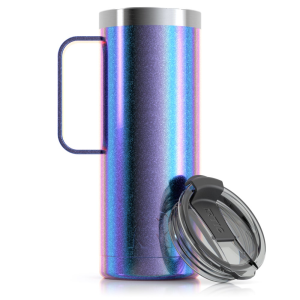 RTIC 20oz Travel Mug, Pacific, Glitter, Stainless Steel & Vacuum Insulated, Flip-Top Lid, Case of 24