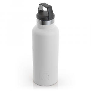 RTIC 16oz Water Bottle, White, Matte, Stainless Steel & Vacuum Insulated, Case of 24