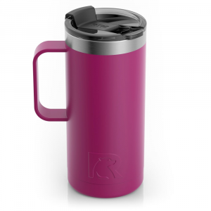RTIC 16oz Travel Mug, Very Berry, Matte, Stainless Steel & Vacuum Insulated, Flip-Top Lid, Case of 24