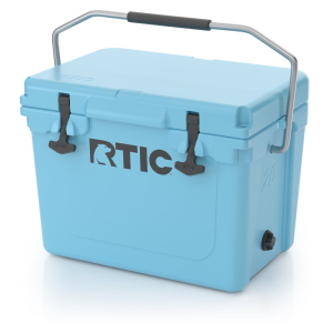 20 QT Ultra-Tough Cooler, Blue, Heavy Duty Stainless Steel Handle, T-Latch Closure