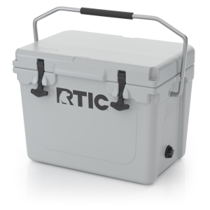 20 QT Ultra-Tough Cooler, Grey, Heavy Duty Stainless Steel Handle, T-Latch Closure