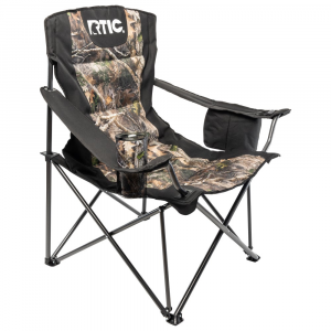 RTIC Big Bear Folding Chair, Black / Camo, Extra padding for extra comfort, Built-in cooler and mesh pockets