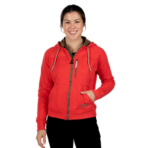 RTIC Women's Water-Repellent Full-Zip Hoodie, Scarlet, M