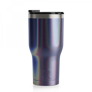 RTIC 30oz Tumbler, Pacific, Glitter, Stainless Steel & Vacuum Insulated, Flip-Top Lid