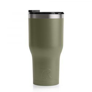 RTIC 30oz Tumbler, Olive, Matte, Stainless Steel & Vacuum Insulated, Flip-Top Lid