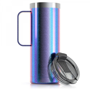 RTIC 20oz Travel Mug, Pacific, Glitter, Stainless Steel & Vacuum Insulated, Flip-Top Lid