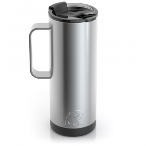 RTIC 20oz Travel Mug, Stainless, Matte, Stainless Steel & Vacuum Insulated, Flip-Top Lid