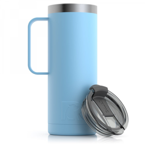 RTIC 20oz Travel Mug, RTIC Ice, Matte, Stainless Steel & Vacuum Insulated, Flip-Top Lid