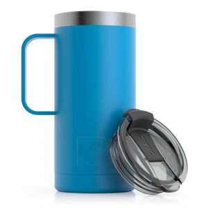 RTIC 16oz Travel Mug, Polar Cap, Matte, Stainless Steel & Vacuum Insulated, Flip-Top Lid