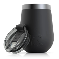RTIC 12oz Cocktail Tumbler, Black, Matte, Stainless Steel & Vacuum Insulated, Flip-Top Lid
