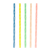 Straws, Color Twist Plastic, 5 Pack