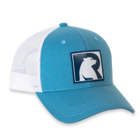 Bear Logo Truckers Hat, Slate Blue / Bone