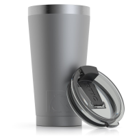 RTIC 16oz Pint Tumbler, Graphite, Matte, Stainless Steel & Vacuum Insulated, Flip-Top Lid, Case of 48