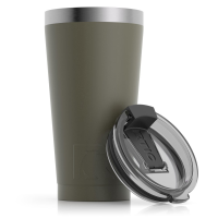 RTIC 16oz Pint Tumbler, Olive, Matte, Stainless Steel & Vacuum Insulated, Flip-Top Lid, Case of 48