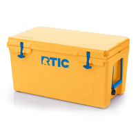 65 QT Ultra-Tough Cooler, Amber & Blue Marlin, Heavy Duty Rope Handles, T-Latch Closure