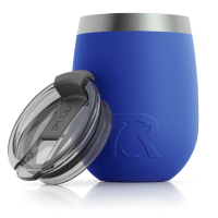 RTIC 10oz Wine Tumbler, Gulf Blue, Matte, Stainless Steel & Vacuum Insulated, Flip-Top Lid