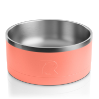 Large 3-In-1 Dog Bowl, Coral & Light Grey, Case of 12