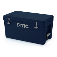 65 QT Ultra-Tough Cooler, Navy, Heavy Duty Rope Handles, T-Latch Closure