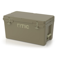 65 QT Ultra-Tough Cooler, Olive, Heavy Duty Rope Handles, T-Latch Closure