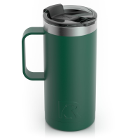 RTIC 16oz Travel Mug, Pine Tree, Matte, Stainless Steel & Vacuum Insulated, Flip-Top Lid